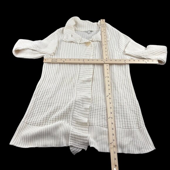 Liz Claiborne Womens Cream Knit Cardigan Sweater size Large Cotton Blend Soft - Picture 4 of 6